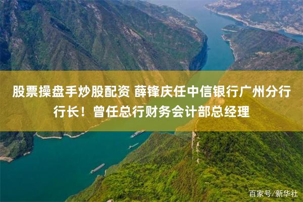 股票操盘手炒股配资 薛锋庆任中信银行广州分行行长！曾任总行财务会计部总经理