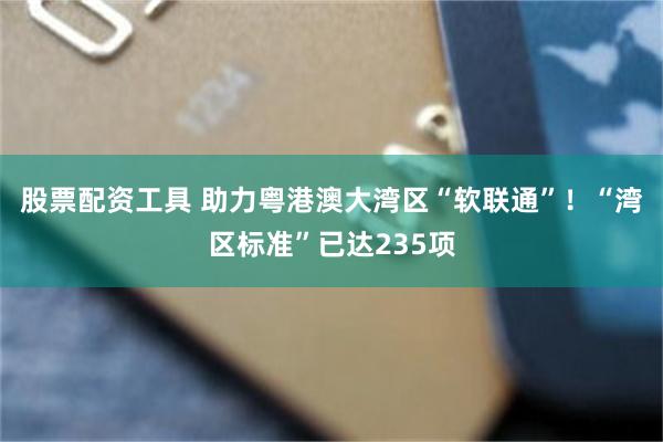 股票配资工具 助力粤港澳大湾区“软联通”！“湾区标准”已达235项