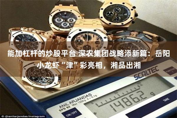 能加杠杆的炒股平台 深农集团战略添新篇：岳阳小龙虾“津”彩亮相，湘品出湘