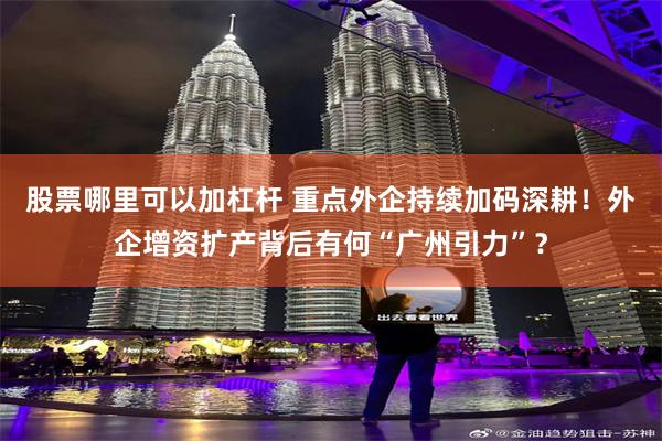 股票哪里可以加杠杆 重点外企持续加码深耕！外企增资扩产背后有何“广州引力”？