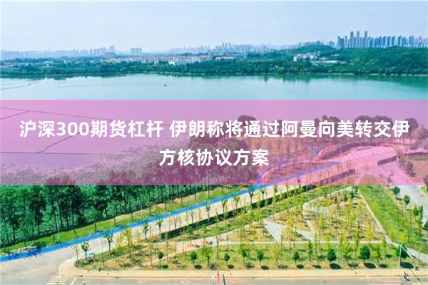 沪深300期货杠杆 伊朗称将通过阿曼向美转交伊方核协议方案
