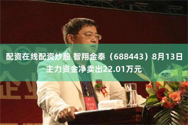 配资在线配资炒股 智翔金泰（688443）8月13日主力资金净卖出22.01万元