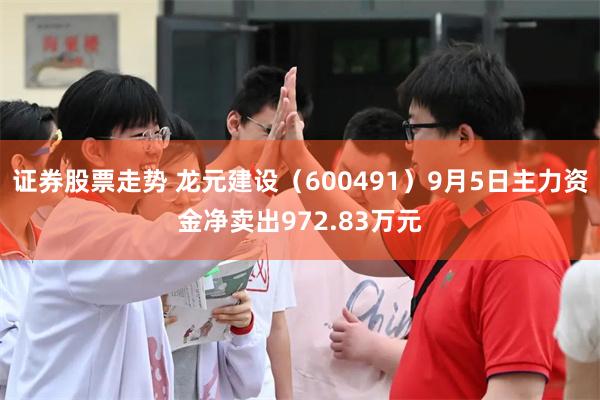证券股票走势 龙元建设（600491）9月5日主力资金净卖出972.83万元