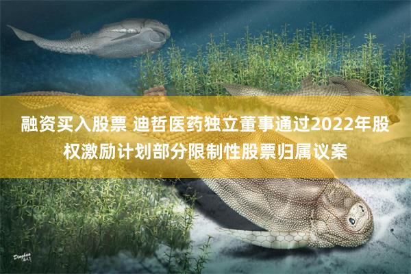 融资买入股票 迪哲医药独立董事通过2022年股权激励计划部分限制性股票归属议案
