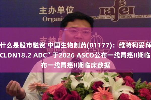 什么是股市融资 中国生物制药(01177)：维特柯妥拜单抗“CLDN18.2 ADC”于2026 ASCO公布一线胃癌II期临床数据