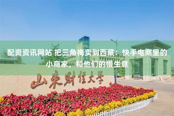 配资资讯网站 把三角梅卖到西藏：快手电商里的小商家，和他们的慢生意