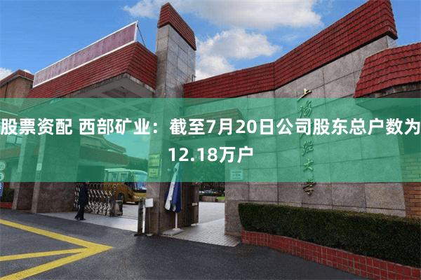 股票资配 西部矿业：截至7月20日公司股东总户数为12.18万户