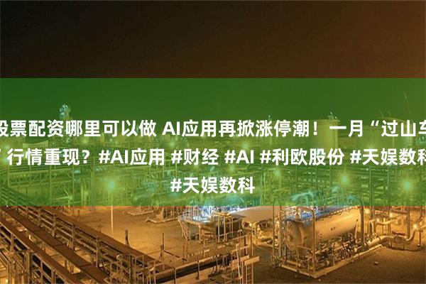 股票配资哪里可以做 AI应用再掀涨停潮！一月“过山车”行情重现？#AI应用 #财经 #AI #利欧股份 #天娱数科