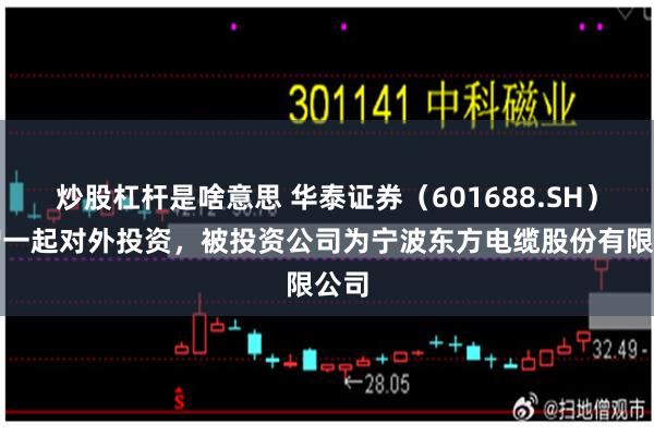 炒股杠杆是啥意思 华泰证券（601688.SH）新增一起对外投资，被投资公司为宁波东方电缆股份有限公司