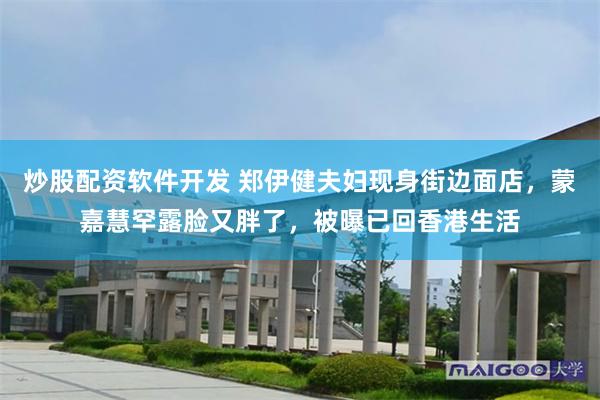 炒股配资软件开发 郑伊健夫妇现身街边面店，蒙嘉慧罕露脸又胖了，被曝已回香港生活